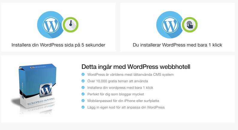 Wordpress 1-click installer är ett bra verktyg för att snabbt få upp WordPress till ditt webbhotell.